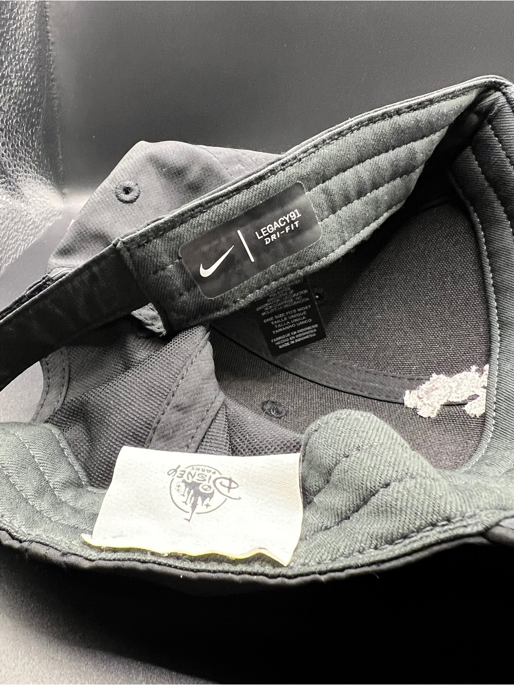 Disney Parks Nike Black Hat Embroidered Mickey Mouse on front and Swoosh - Picture 3 of 3